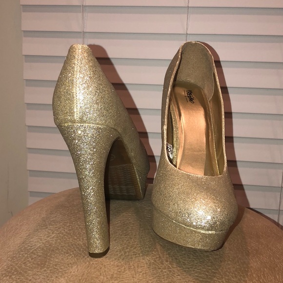🚂Massimo glitter/gold Platform Heels - Picture 2 of 5